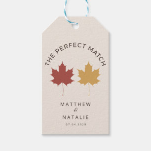 Burgundy Yellow Maple Leaf Perfect Match Gift Tags