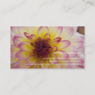 Burgundy, Yellow & White Dahlia Business Card