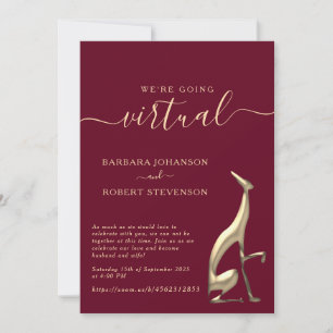Burgundy Zoom Wedding Invitation