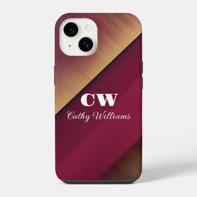 Burguny and Gold Background iPhone Case (Back)
