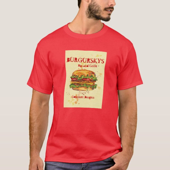 BURGURSKY'S GOURMET BURGERS T-Shirt (Front)
