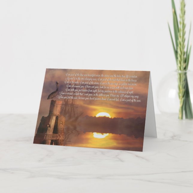 Burial at Sea Deepest Sympathy Spiritual Poem Card (Front)