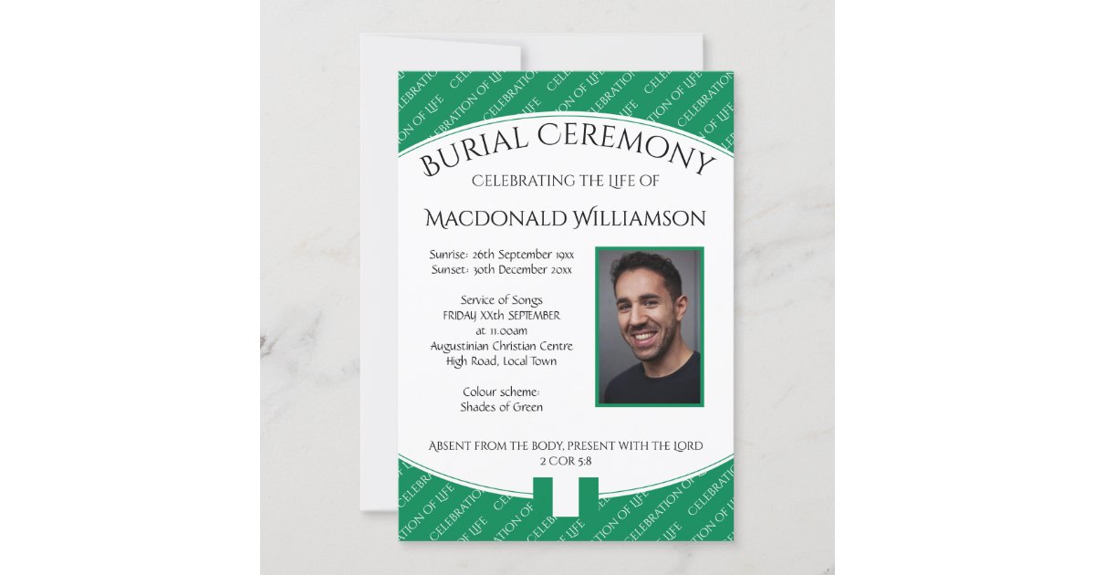 BURIAL CEREMONY Funeral NIGERIA Photo Invitation Zazzle