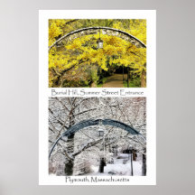 Burial Hill entrance Plymouth MA collage