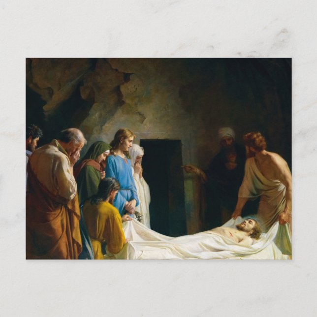 Burial of Jesus by Carl Bloch Postcard (Front)