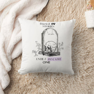 Buried In Stories Dark Academia Art Cushion