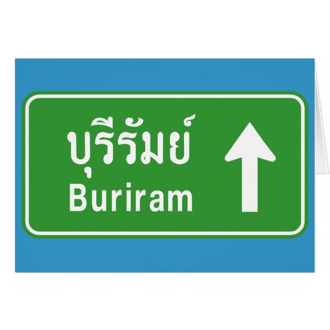 Buriram Ahead ⚠ Thai Highway Traffic Sign ⚠ (Front Horizontal)