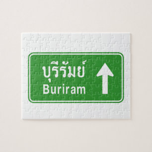 Buriram Ahead ⚠ Thai Highway Traffic Sign ⚠ Jigsaw Puzzle