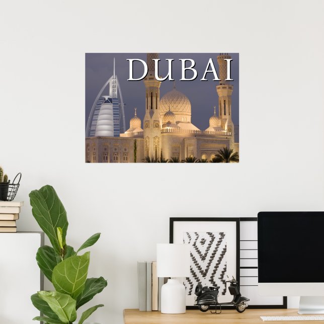 Burj al Arab | Mosque in Evening Dubai Poster (Home Office)