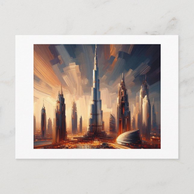 Burj Khaifa Tower Surroundings Dubai Postcard (Front)