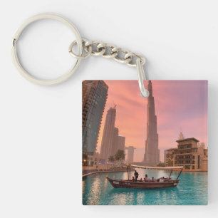 Burj Khalifa Boat Lake Cityscape       Key Ring