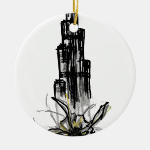 burj khalifa ceramic tree decoration