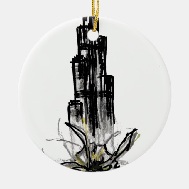 burj khalifa ceramic tree decoration (Front)