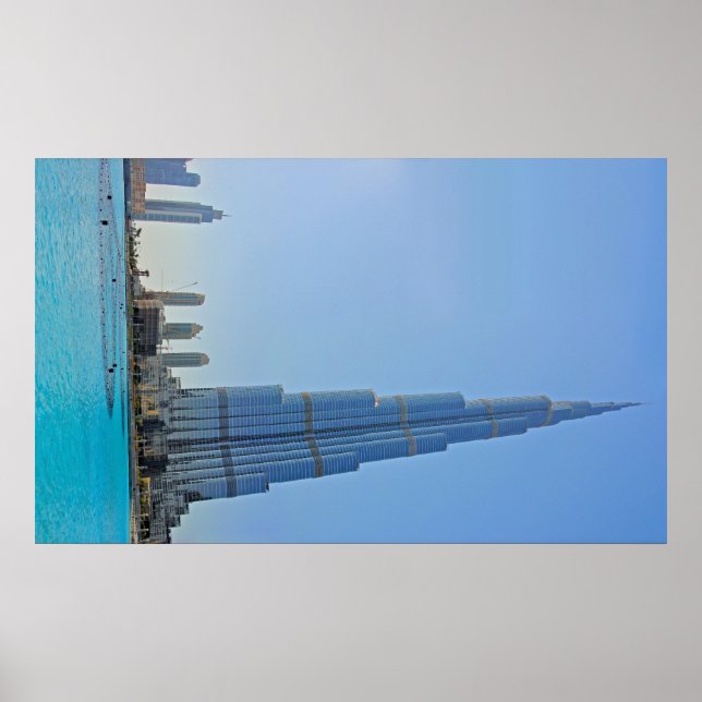 Burj Khalifa & Dubai Fountain Photograph Poster (Front)