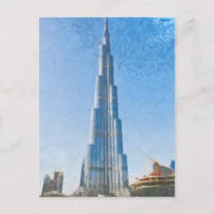 Burj Khalifa, Dubai painting Postcard