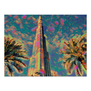 Burj Khalifa painting Poster