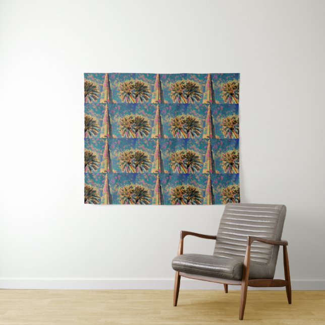 Burj Khalifa painting Tapestry (In Situ (Horizontal))