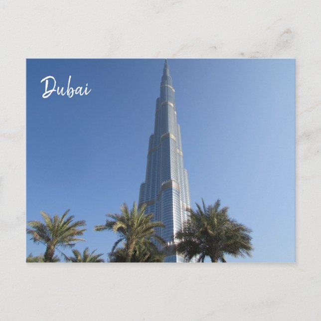 burj khalifa palm trees postcard (Front)