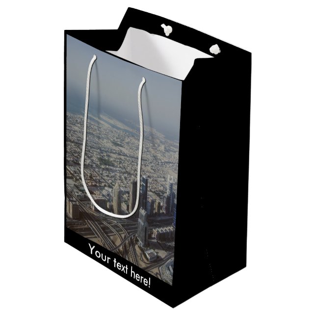 Burj Khalifa view, Dubai Medium Gift Bag (Front Angled)