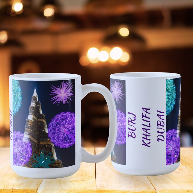  Burj Khalifa With Illuminated Flowers Dubai UAE Coffee Mug (Creator Uploaded)