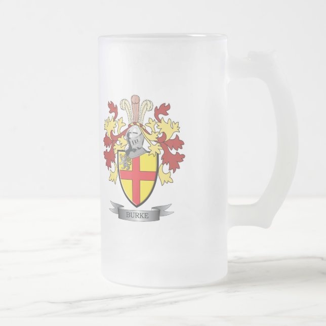 Burke Coat of Arms Frosted Glass Beer Mug (Right)