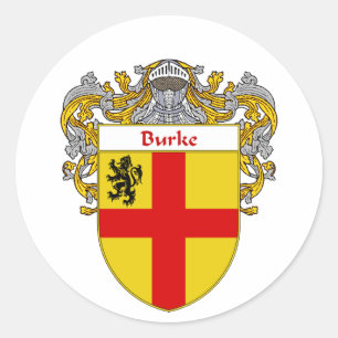 Burke Coat of Arms (Mantled) Classic Round Sticker