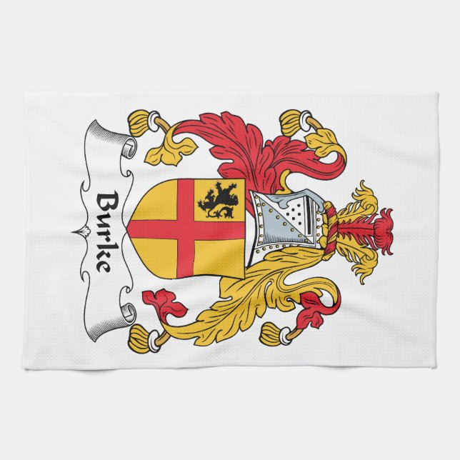 Burke Family Crest Tea Towel (Horizontal)