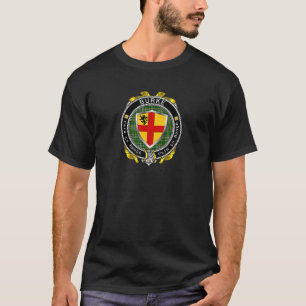Burke Irish Badge w Irish National Tartan T Shirt