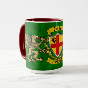 Burke Irish Shield & Griffins Personalised Mug
