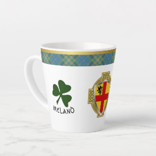 Burke Irish Shield & Tartan Personalized Latte Mug