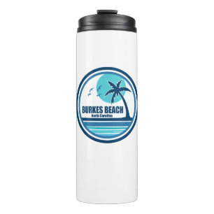 Burkes Beach South Carolina Palm Tree Birds Thermal Tumbler
