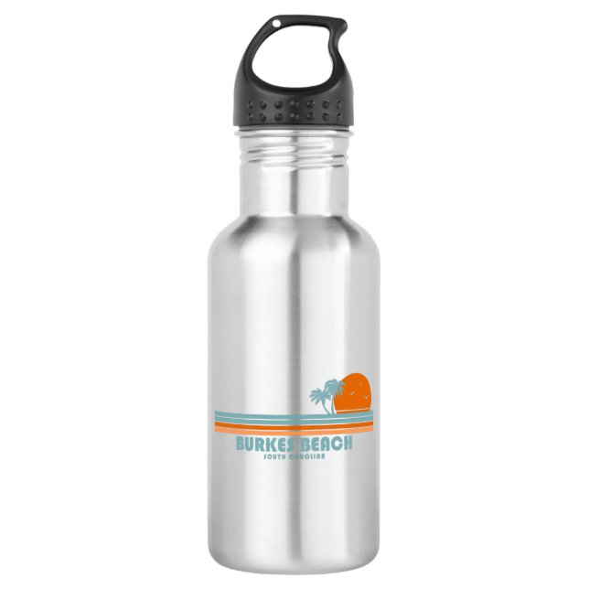 Burkes Beach South Carolina Sun Palm Trees 532 Ml Water Bottle (Front)