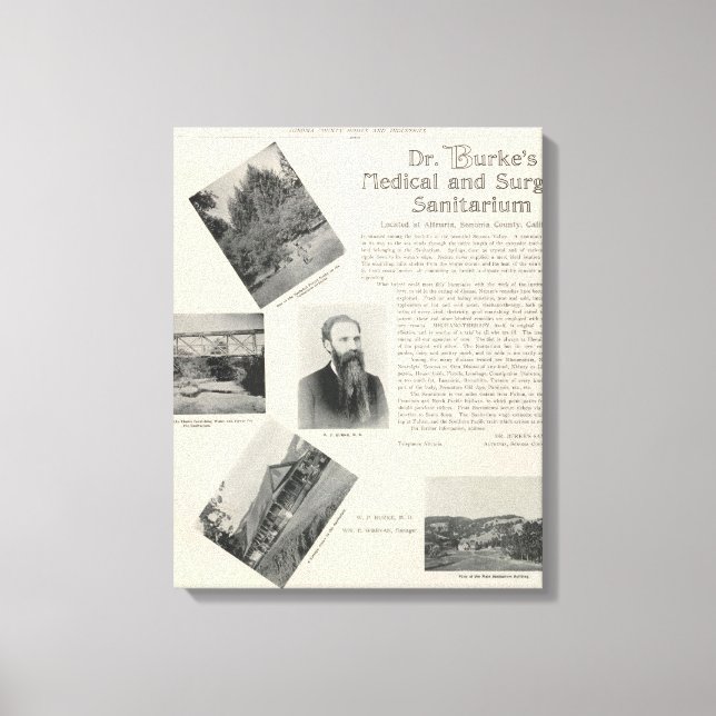 Burke's Sanitorium, California Canvas Print (Front)