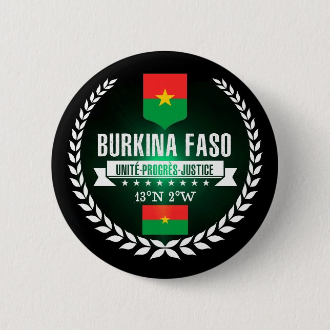 Burkina Faso 6 Cm Round Badge (Front)