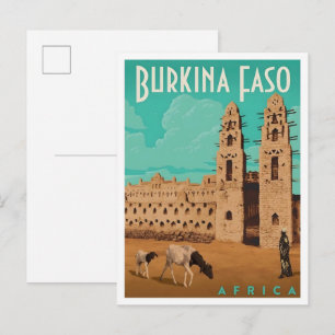Burkina Faso Africa Vintage Travel Postcard