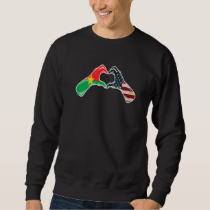Burkina Faso American USA Flag USA Burkinabe Hear Sweatshirt