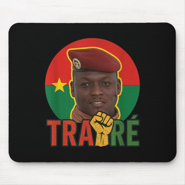 Burkina Faso - Bravo Captain Ibrahim Traoré _ Thom Mouse Mat (Front)