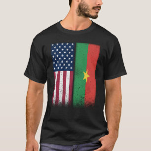 Burkina Faso Burkinabe American Flags Proud USA T-Shirt