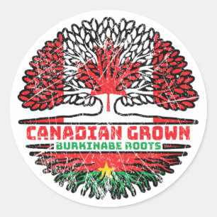 Burkina Faso Burkinabe Canadian Canada Tree Roots Classic Round Sticker