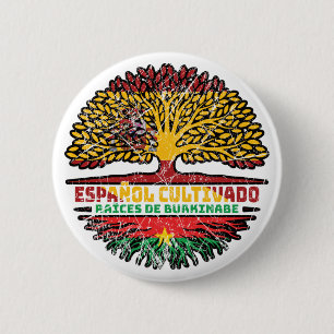 Burkina Faso Burkinabe Spanish Spain Tree Roots 6 Cm Round Badge