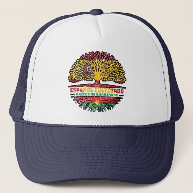 Burkina Faso Burkinabe Spanish Spain Tree Roots Trucker Hat (Front)