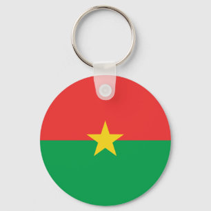 Burkina Faso Fisheye Flag Keychain