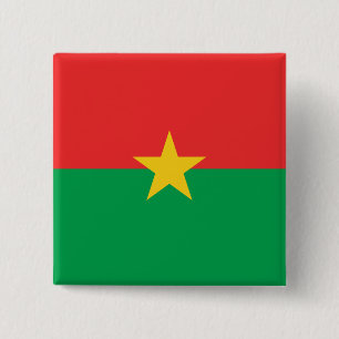 Burkina Faso Flag 15 Cm Square Badge