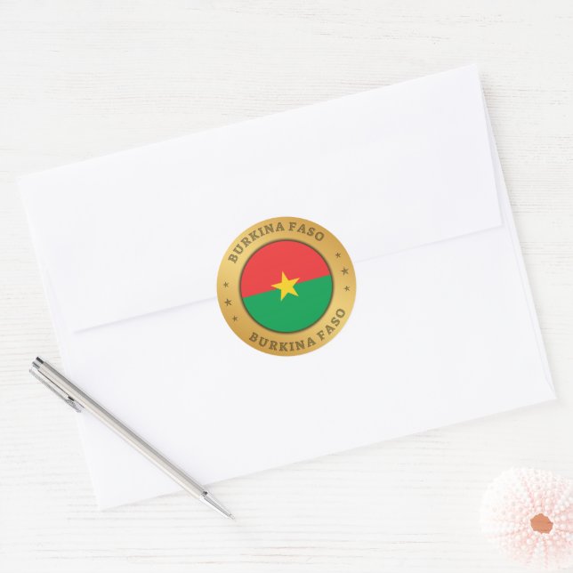 Burkina Faso Flag Classic Round Sticker (Envelope)