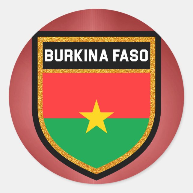 Burkina Faso Flag Classic Round Sticker (Front)