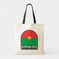 Burkina Faso Flag Emblem Distressed Vintage