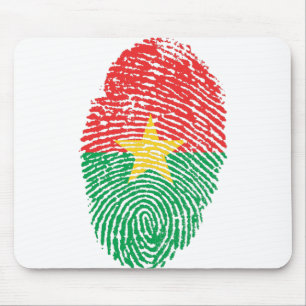Burkina Faso Flag Fingerprint Country Pride Mouse Mat