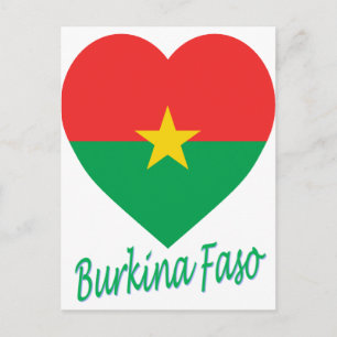 Burkina Faso Flag Heart Postcard