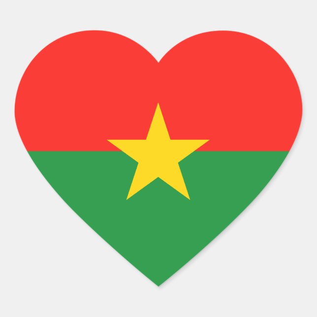 Burkina Faso Flag Heart Sticker (Front)