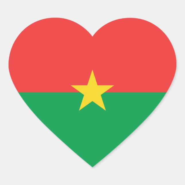 Burkina Faso Flag Heart Sticker (Front)
